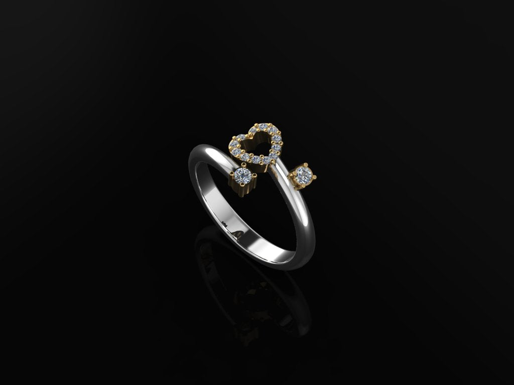 1/10 Certified Natural Diamond Heart Beat Promise Ring 10K White Gold | eBay